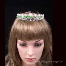 Corona cristal de cristal de la tiara de la perla de la promoción